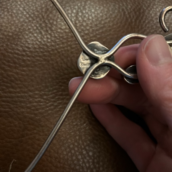 Native American Sterling and stone collar necklace - Picture 4 of 5